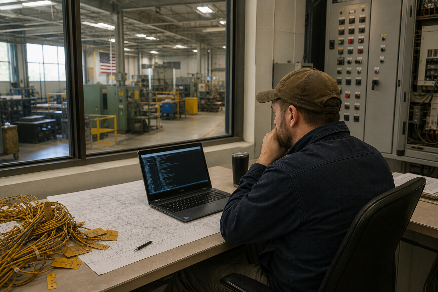 Infrastructure engineer supporting remote systems in a manufacturing control room